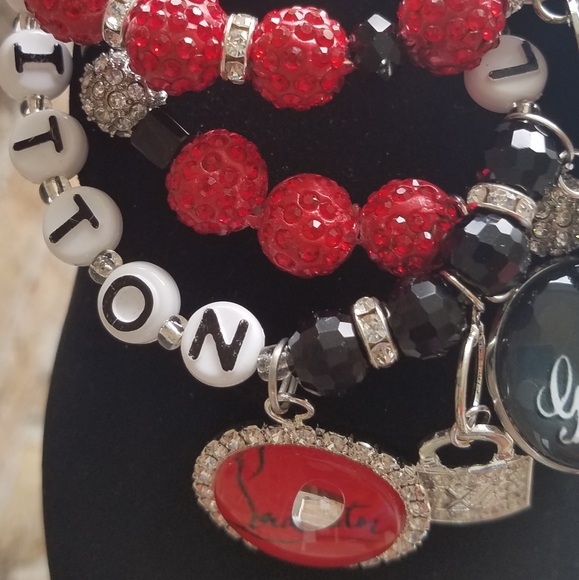 Fashion beaded and bangle charm bracelet set - Picture 4 of 8